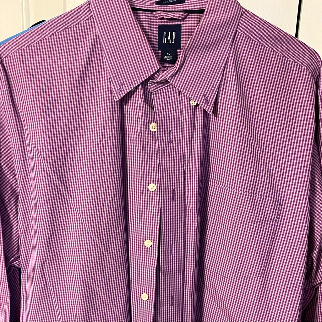 Gap Purple Microcheck Button Down